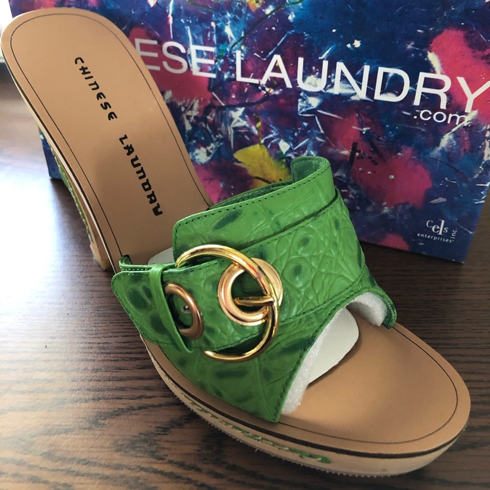 Green Leather Sandals